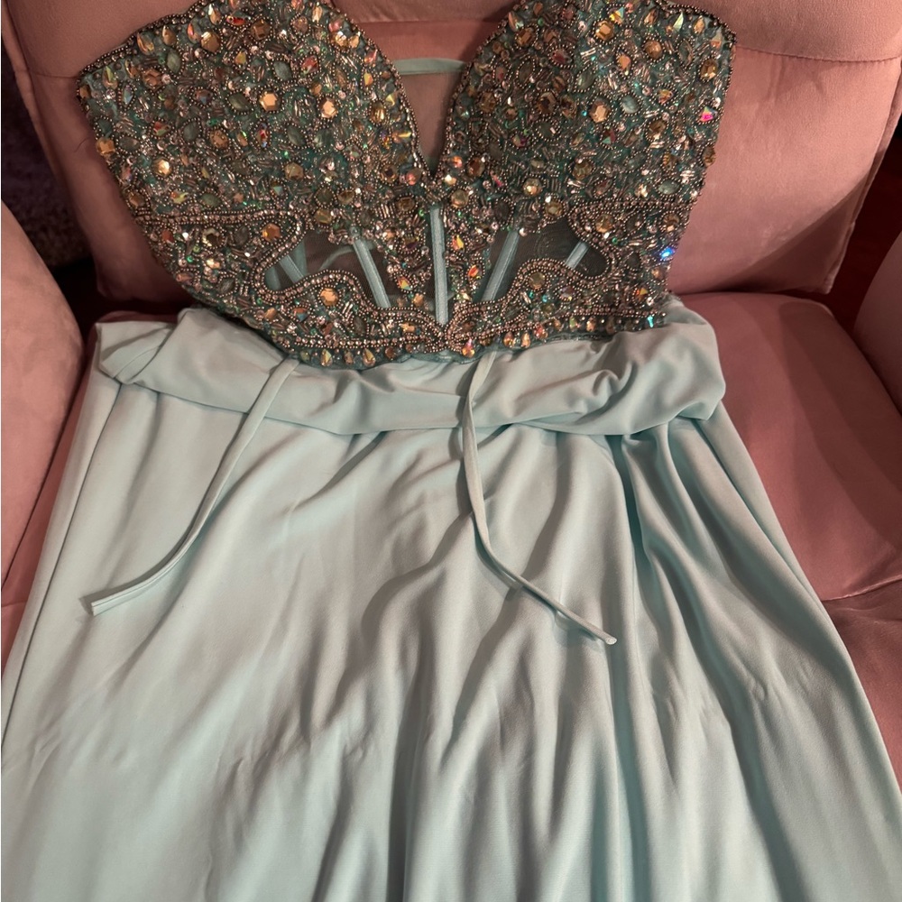 Elegant Beaded Green Prom Dress